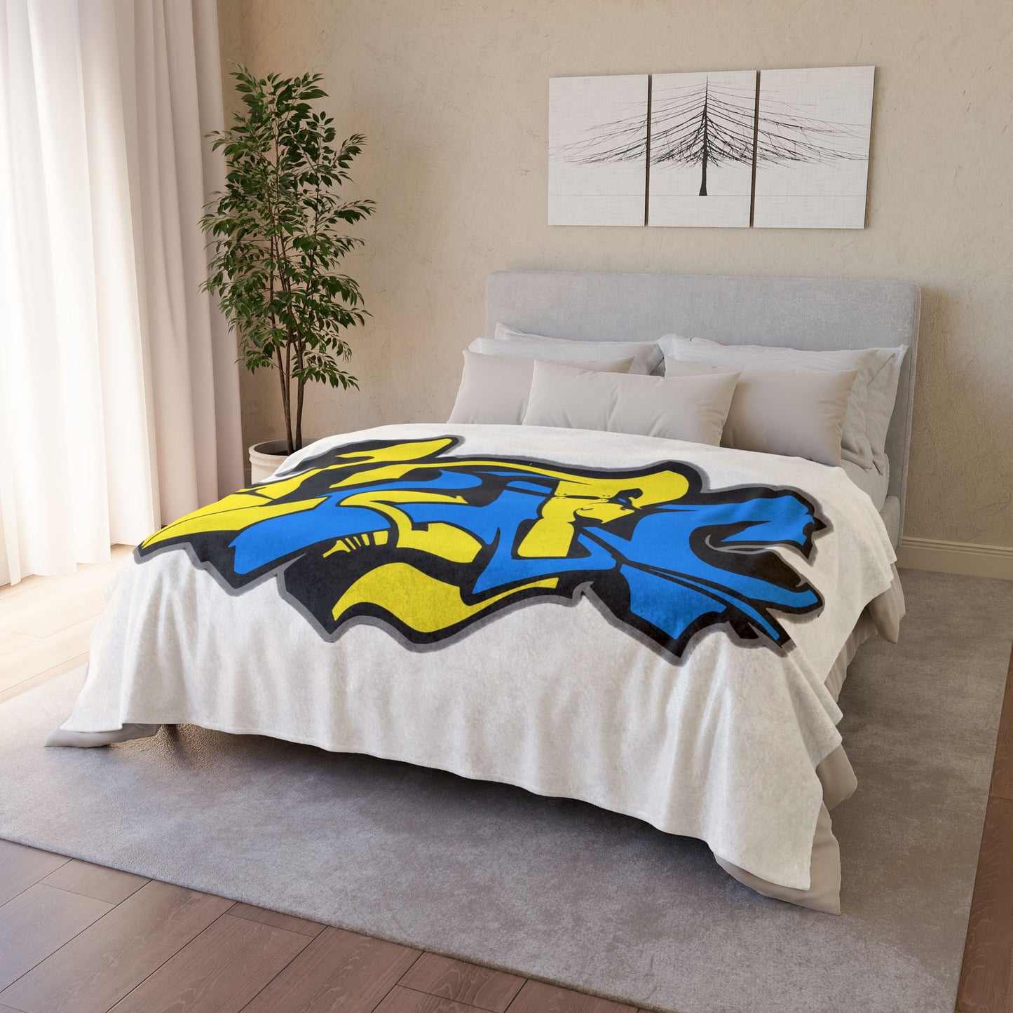 LUFC Graffiti Blanket