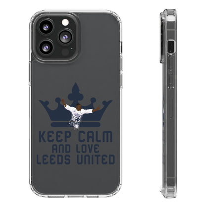 Funda transparente para teléfono -
'Mantén la calma y ama al Leeds United'