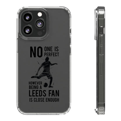 Gjennomsiktig telefondeksel - ingen er perfekt, men å være Leeds-fan er nær nok