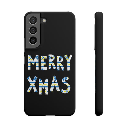 Leeds United "Merry Xmas" Blue &  Yellow Emblem Snap Case:  Christmas Edition
