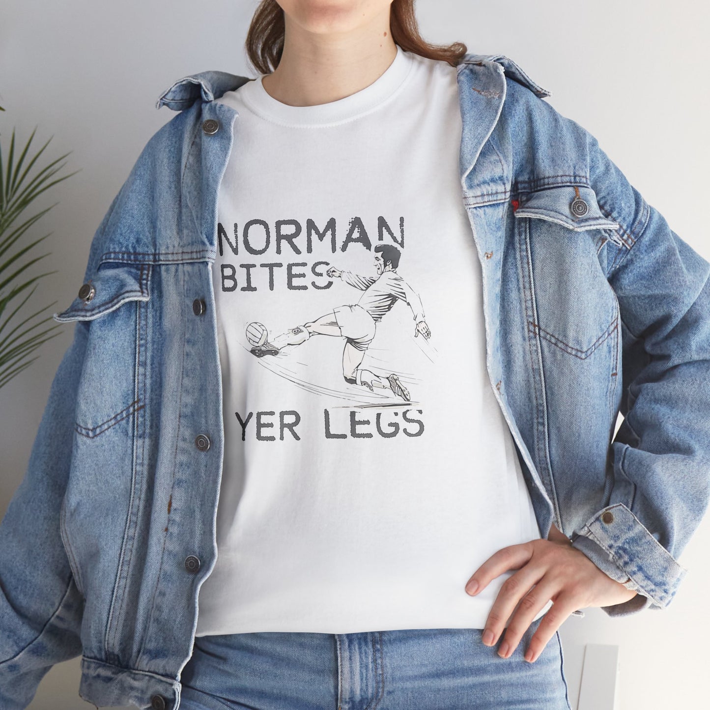 LUFC “Norman Bites Yer Legs” Tee:  Unisex Heavy Cotton Edition
