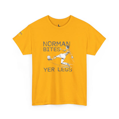 LUFC “Norman Bites Yer Legs” Tee:  Unisex Heavy Cotton Edition