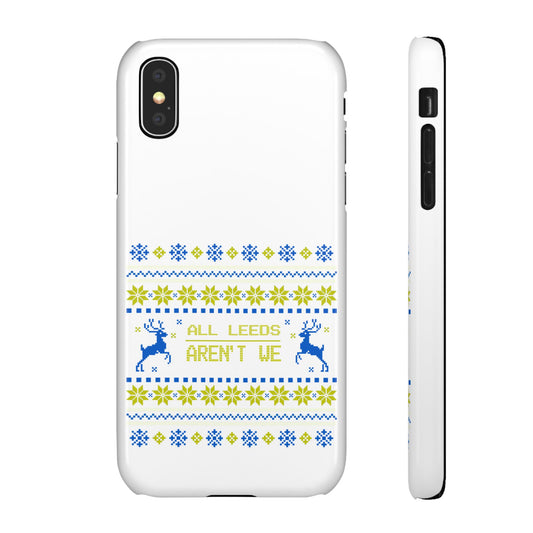 LUFC "All Leeds Aren't We" Blue &  Yellow Emblem Snap Case:  Christmas Edition