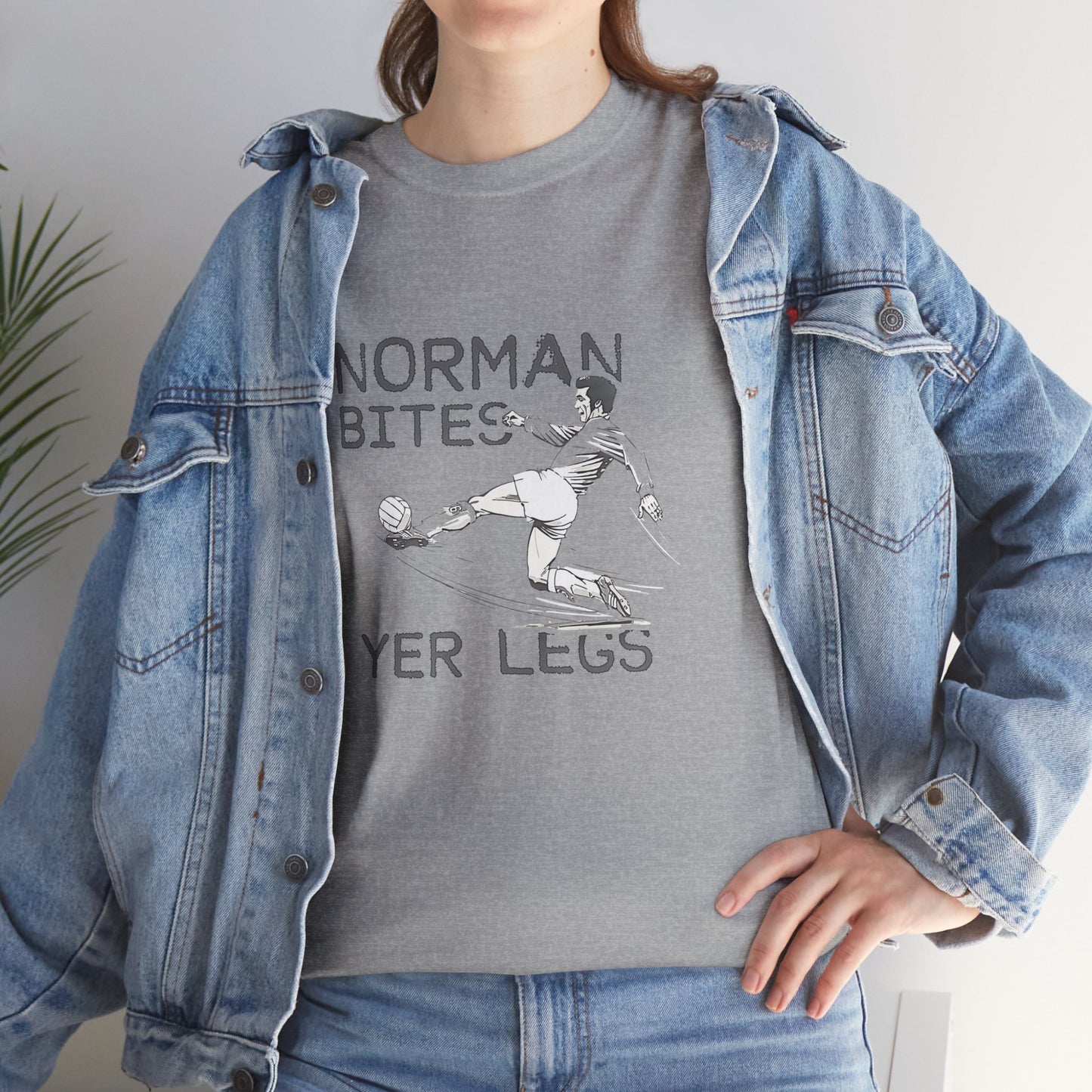LUFC “Norman Bites Yer Legs” Tee:  Unisex Heavy Cotton Edition