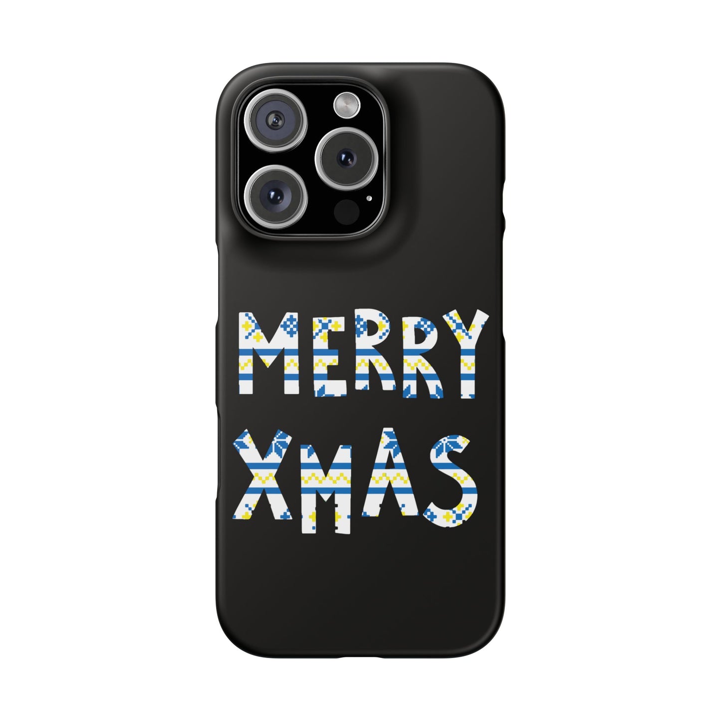 Leeds United "Merry Xmas" Blue &  Yellow Emblem Snap Case:  Christmas Edition