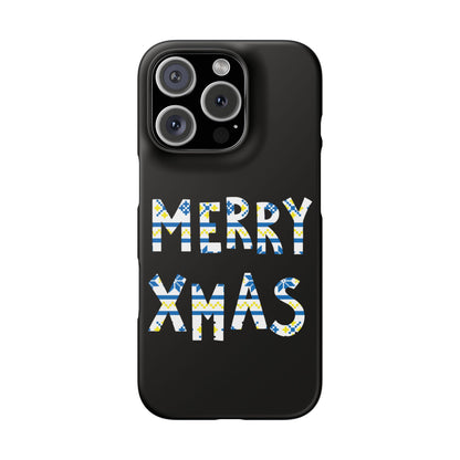 Leeds United "Merry Xmas" Blue &  Yellow Emblem Snap Case:  Christmas Edition