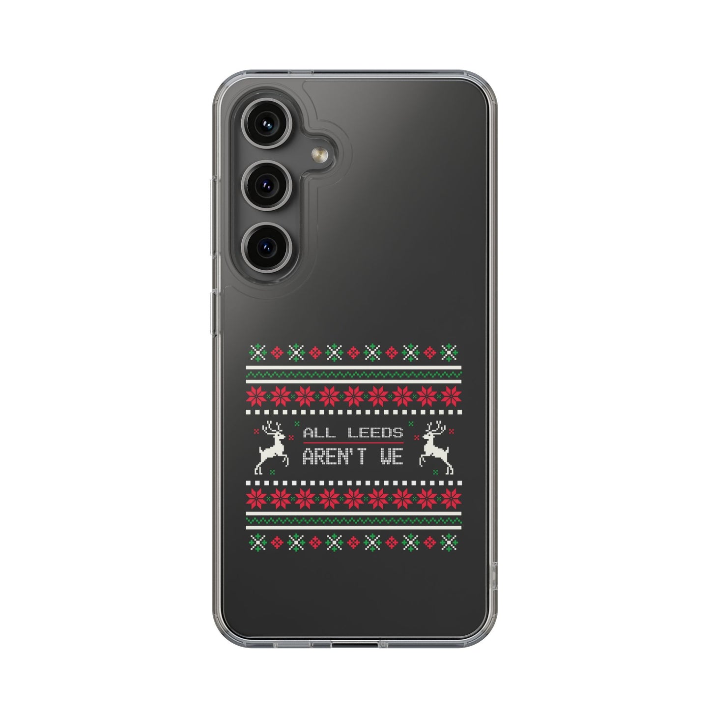 LUFC "All Leeds Aren't We" Clear  Impact-Resistant Case: Christmas  Edition