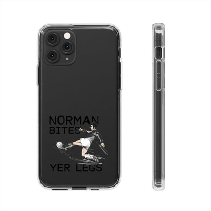 Leeds United Norman Bites 'YER  LEGS' Clear Impact-Resistant Case