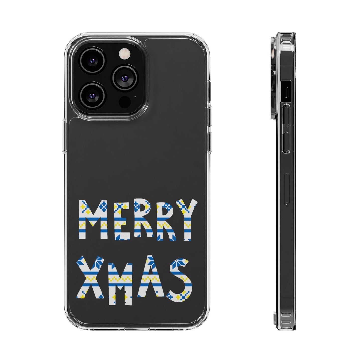 Leeds United "MERRY XMAS" Clear  Impact-Resistant Case: Christmas  Edition