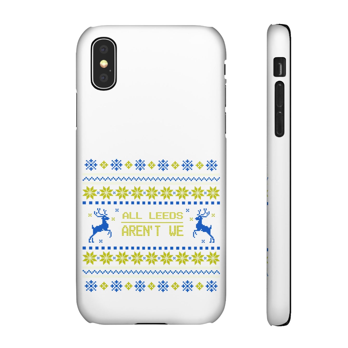 LUFC "All Leeds Aren't We" Blue &  Yellow Emblem Snap Case:  Christmas Edition