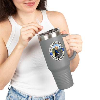 LUFC “Sergeant Wilko” 40oz  Insulated Travel Mug: Leeds United  Tribute Design