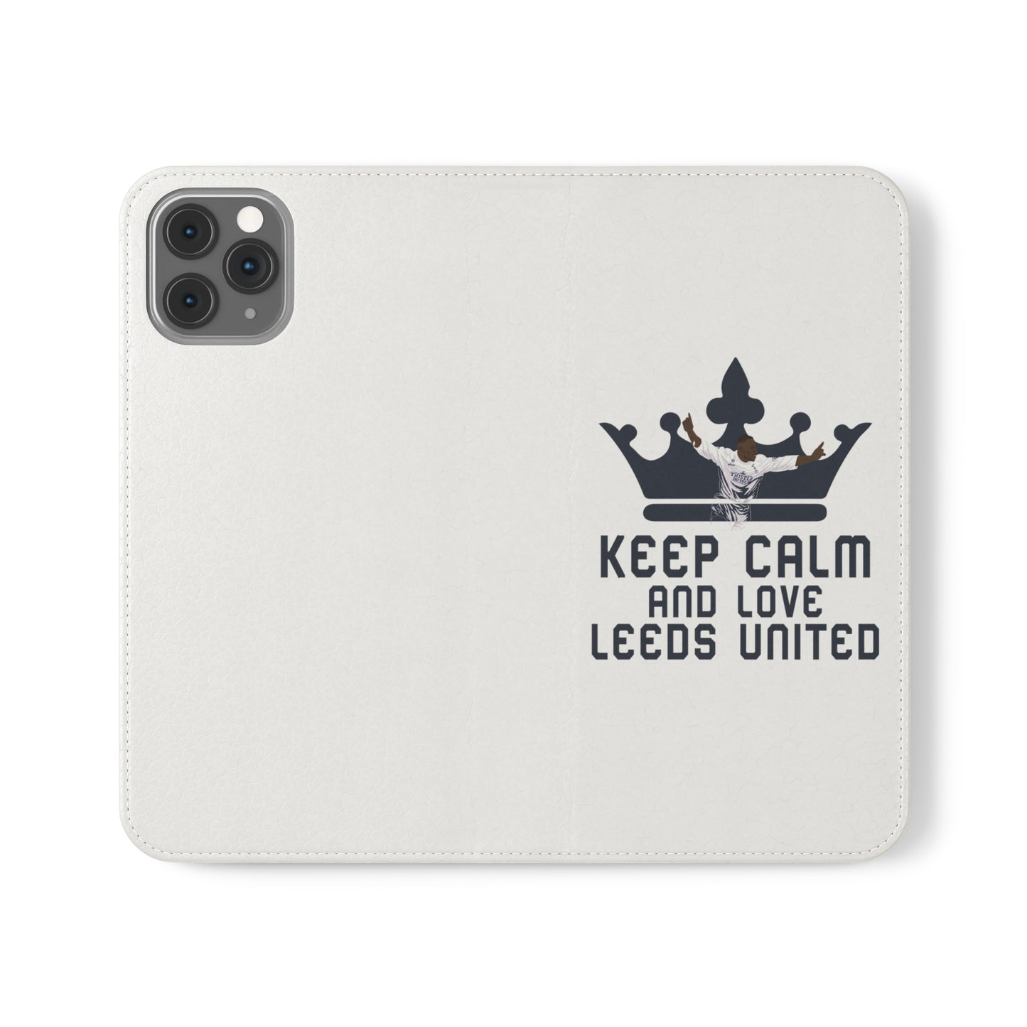 Funda para teléfono con tapa - Mantenga la calma y ame al Leeds United