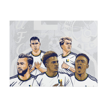 Leeds United Players Cartoon Poster