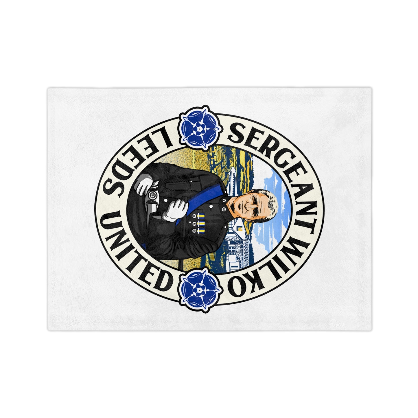 LUFC “Sergeant Wilko” Velveteen  Sports Blanket: Iconic Leeds United  Tribute Design