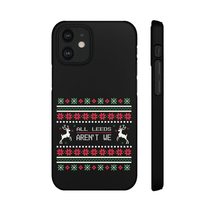 LUFC "All Leeds Aren't We" Red &  Green Emblem Snap Case: Christmas  Edition