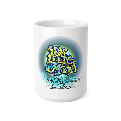 Leeds United Graffiti Mug: “All Leeds Aren’t We” Coffee Cup