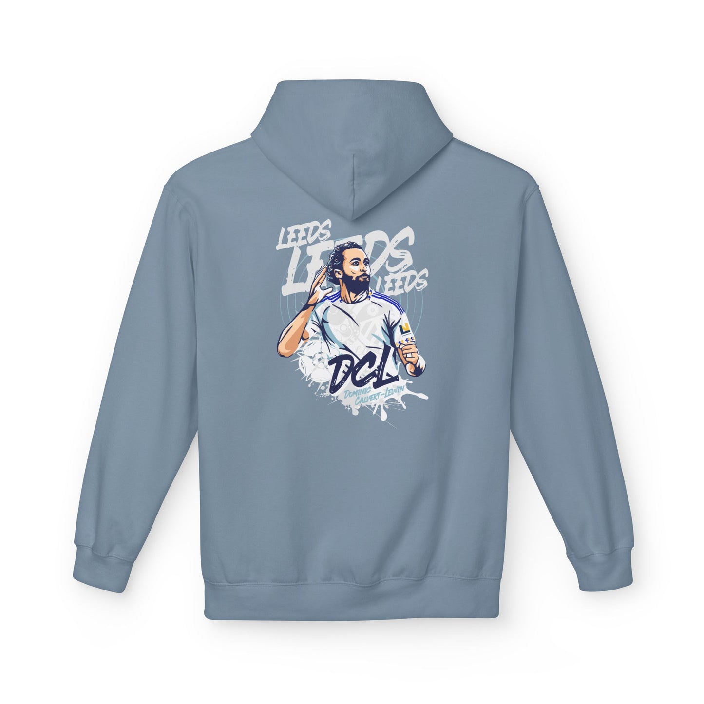 LUFC Softstyle Fleece Hoodie “LEEDS:  Dominic Calvert-Lewin” Midweight  Unisex - Lufcnews.co.uk
