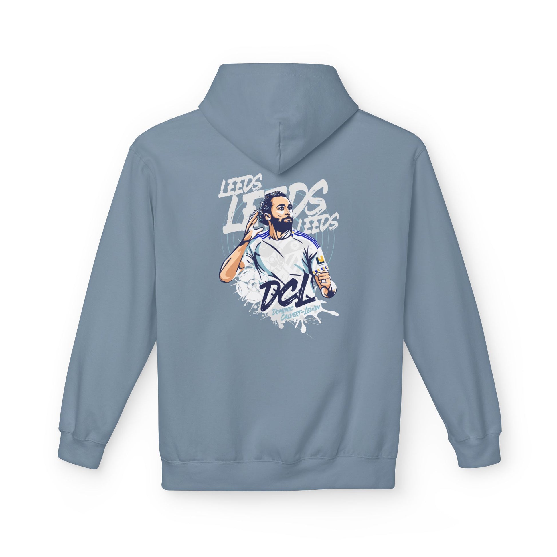 LUFC Softstyle Fleece Hoodie “LEEDS:  Dominic Calvert-Lewin” Midweight  Unisex - Lufcnews.co.uk