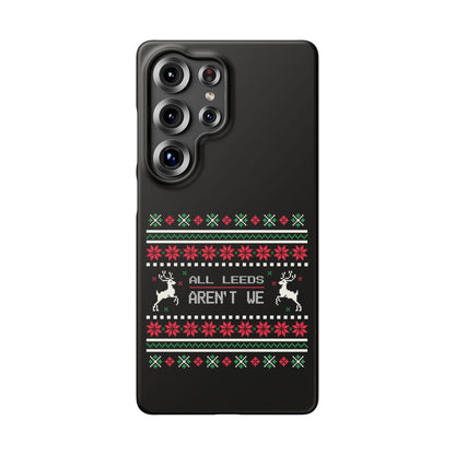 LUFC "All Leeds Aren't We" Red &  Green Emblem Snap Case: Christmas  Edition