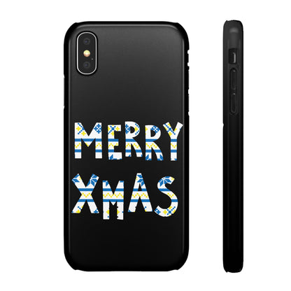 Leeds United "Merry Xmas" Blue &  Yellow Emblem Snap Case:  Christmas Edition