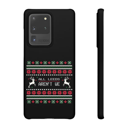 LUFC "All Leeds Aren't We" Red &  Green Emblem Snap Case: Christmas  Edition