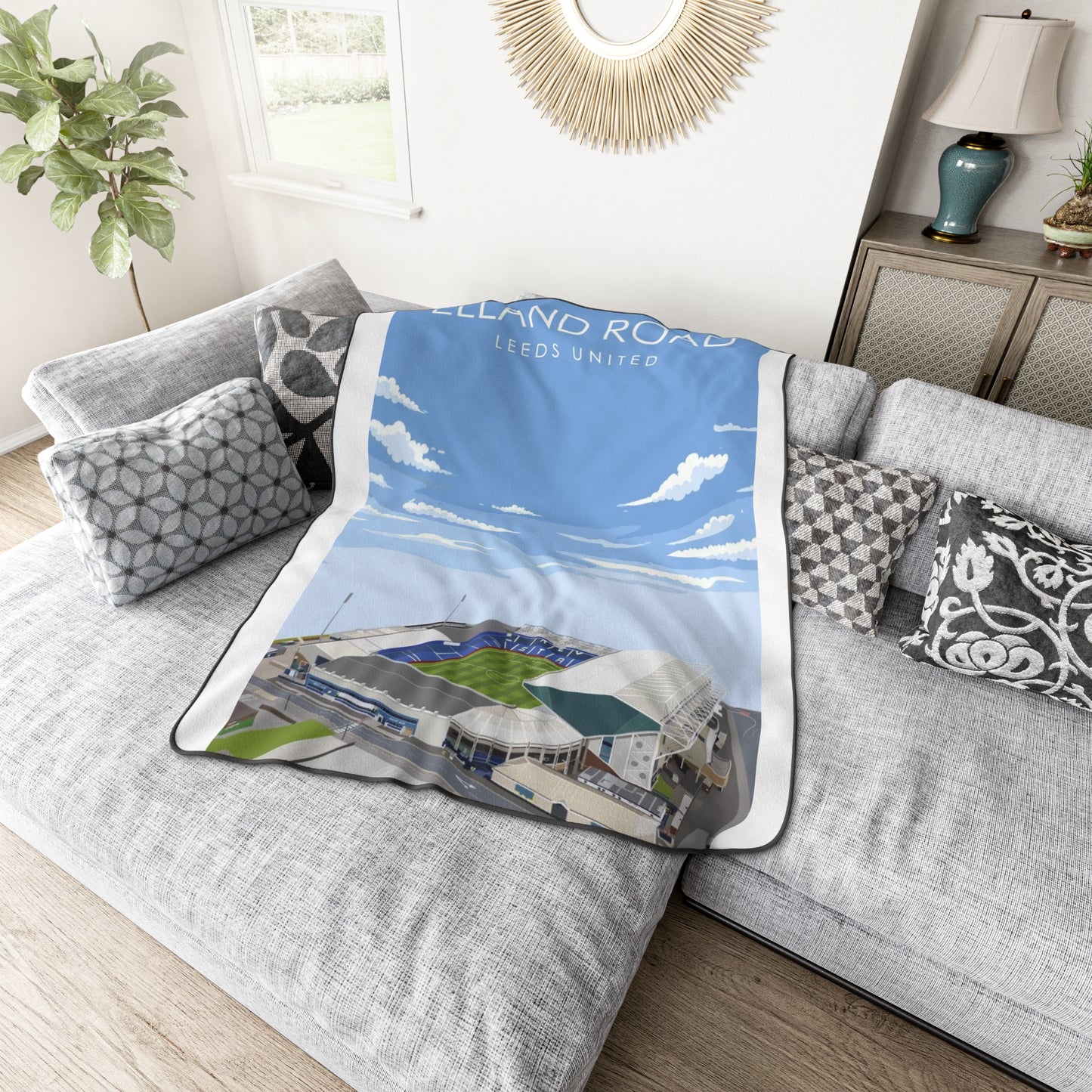 LUFC “Elland Road” Polyester  Blanket: Iconic Stadium Design