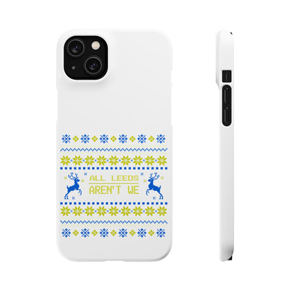 LUFC "All Leeds Aren't We" Blue &  Yellow Emblem Snap Case:  Christmas Edition