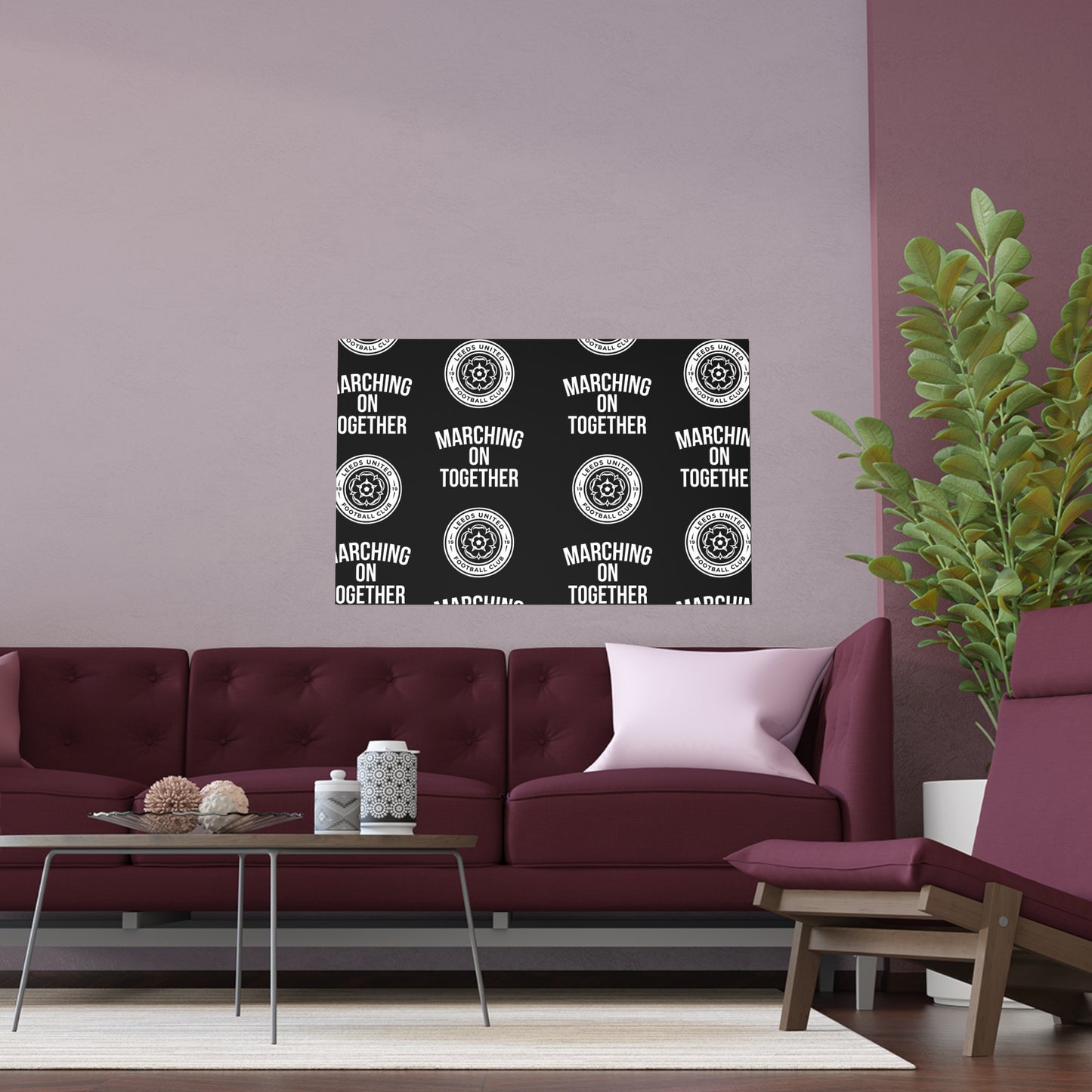 LUFC “Marching On Together” Silk  Poster