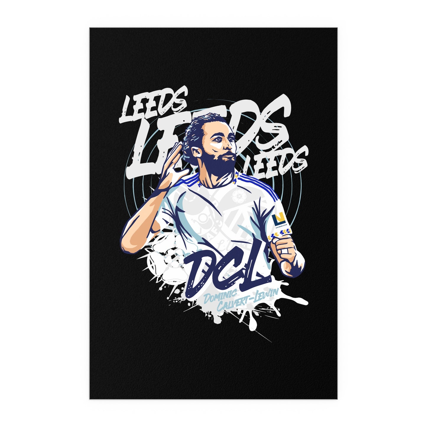 Vibrant Silk Poster “LEEDS: Dominic  Calvert-Lewin” Wall Art for Home - Lufcnews.co.uk