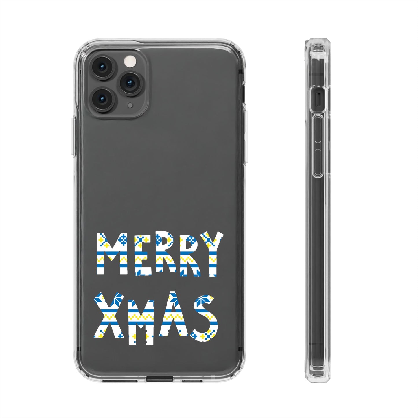 Leeds United "MERRY XMAS" Clear  Impact-Resistant Case: Christmas  Edition