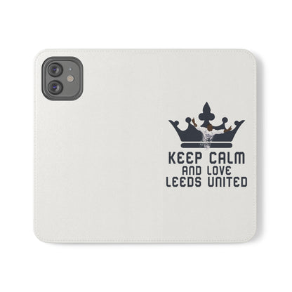 Funda para teléfono con tapa - Mantenga la calma y ame al Leeds United