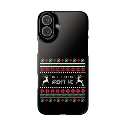 LUFC "All Leeds Aren't We" Red &  Green Emblem Snap Case: Christmas  Edition