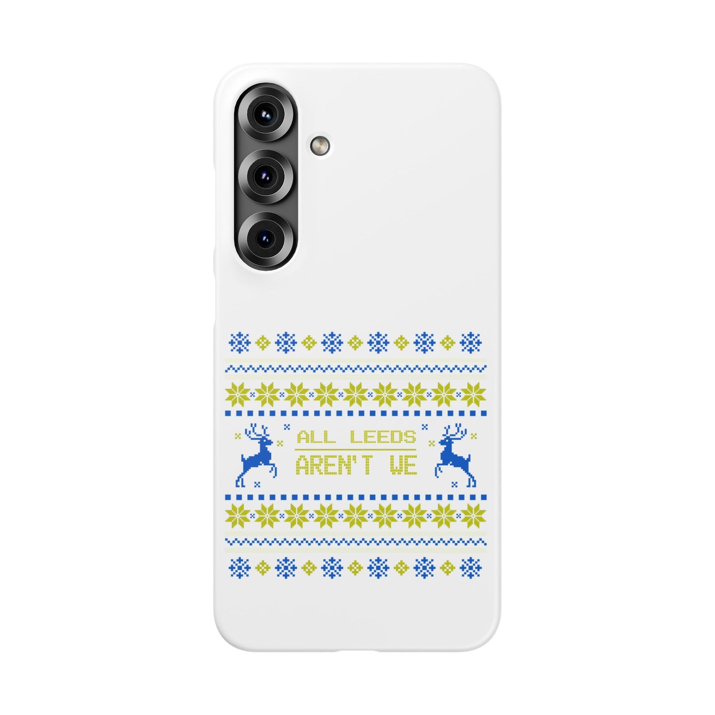LUFC "All Leeds Aren't We" Blue &  Yellow Emblem Snap Case:  Christmas Edition