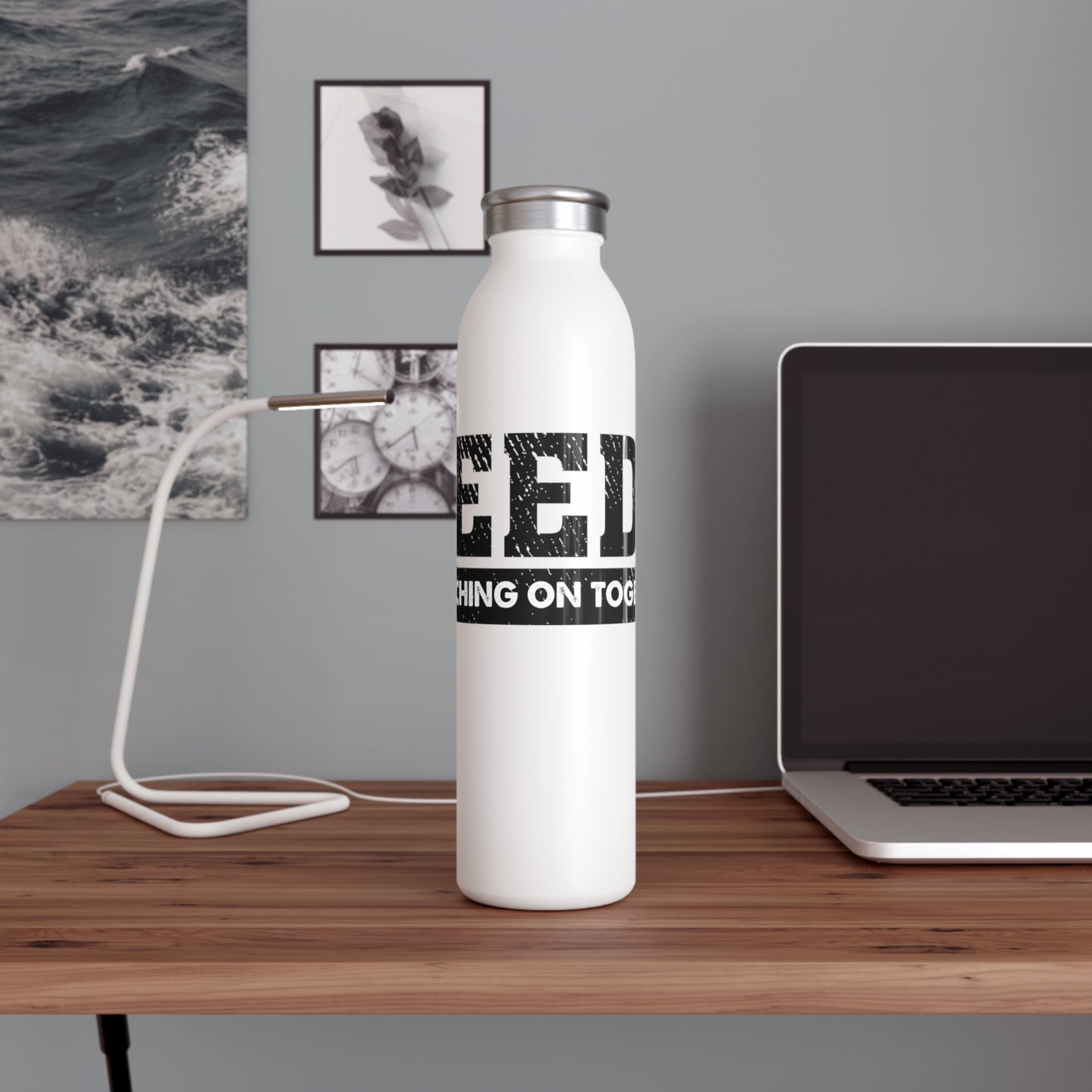 LEEDS “Marching On Together” Slim  Stainless Steel Water Bottle: Leeds  United Supporters Edition