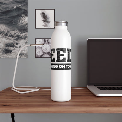 LEEDS “Marching On Together” Slim  Stainless Steel Water Bottle: Leeds  United Supporters Edition