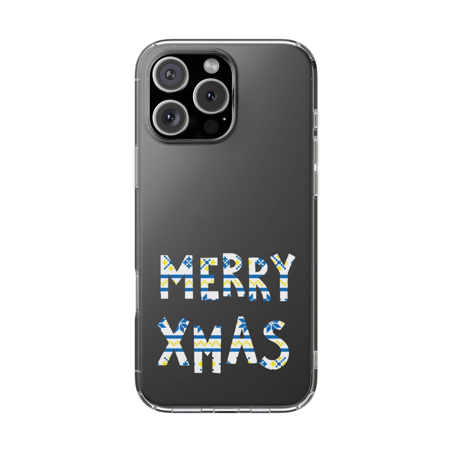 Leeds United "MERRY XMAS" Clear  Impact-Resistant Case: Christmas  Edition