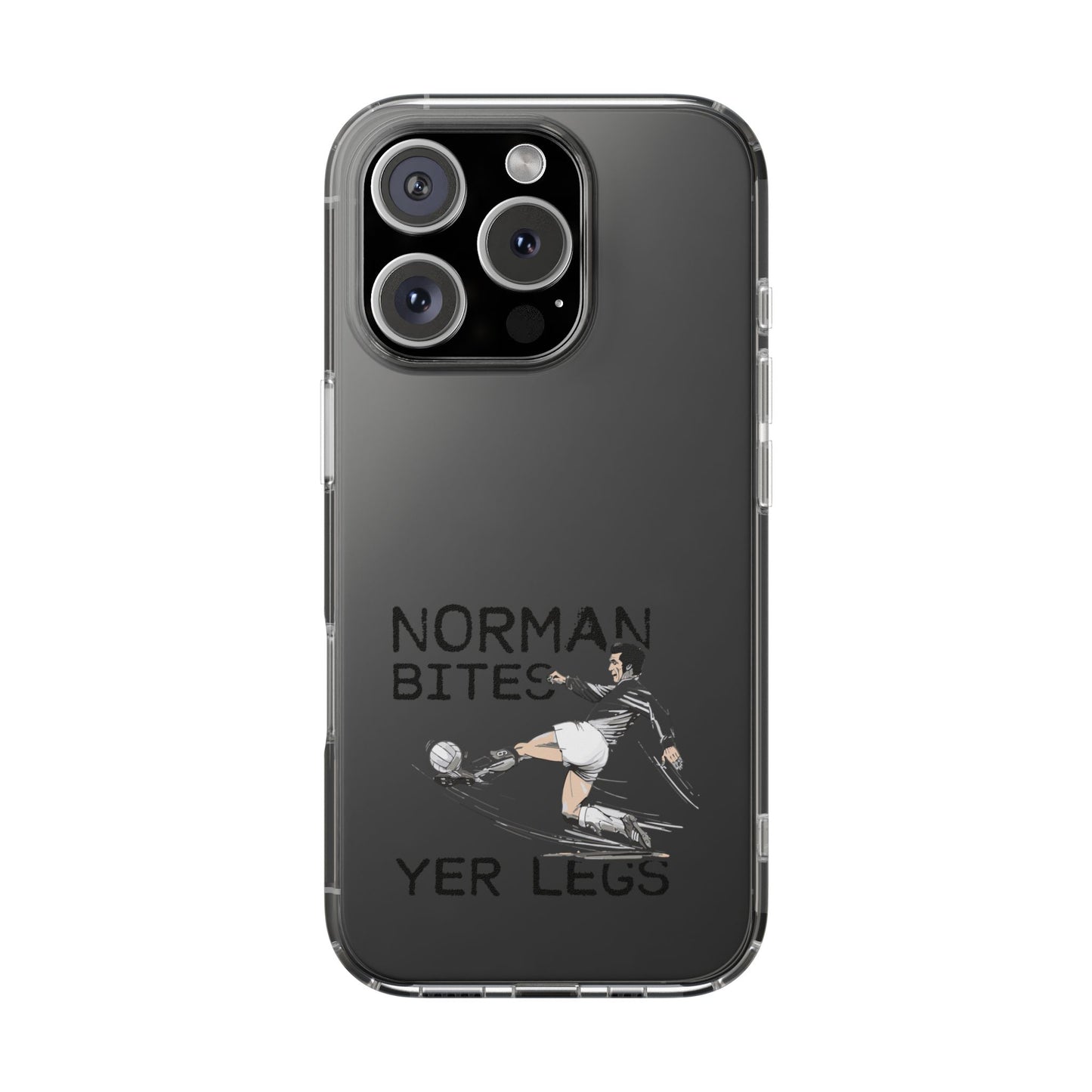 Leeds United Norman Bites 'YER  LEGS' Clear Impact-Resistant Case