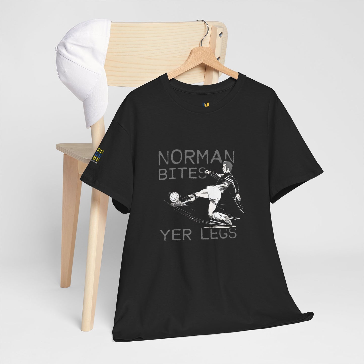 LUFC “Norman Bites Yer Legs” Tee:  Unisex Heavy Cotton Edition