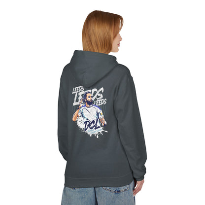LUFC Softstyle Fleece Hoodie “LEEDS:  Dominic Calvert-Lewin” Midweight  Unisex - Lufcnews.co.uk