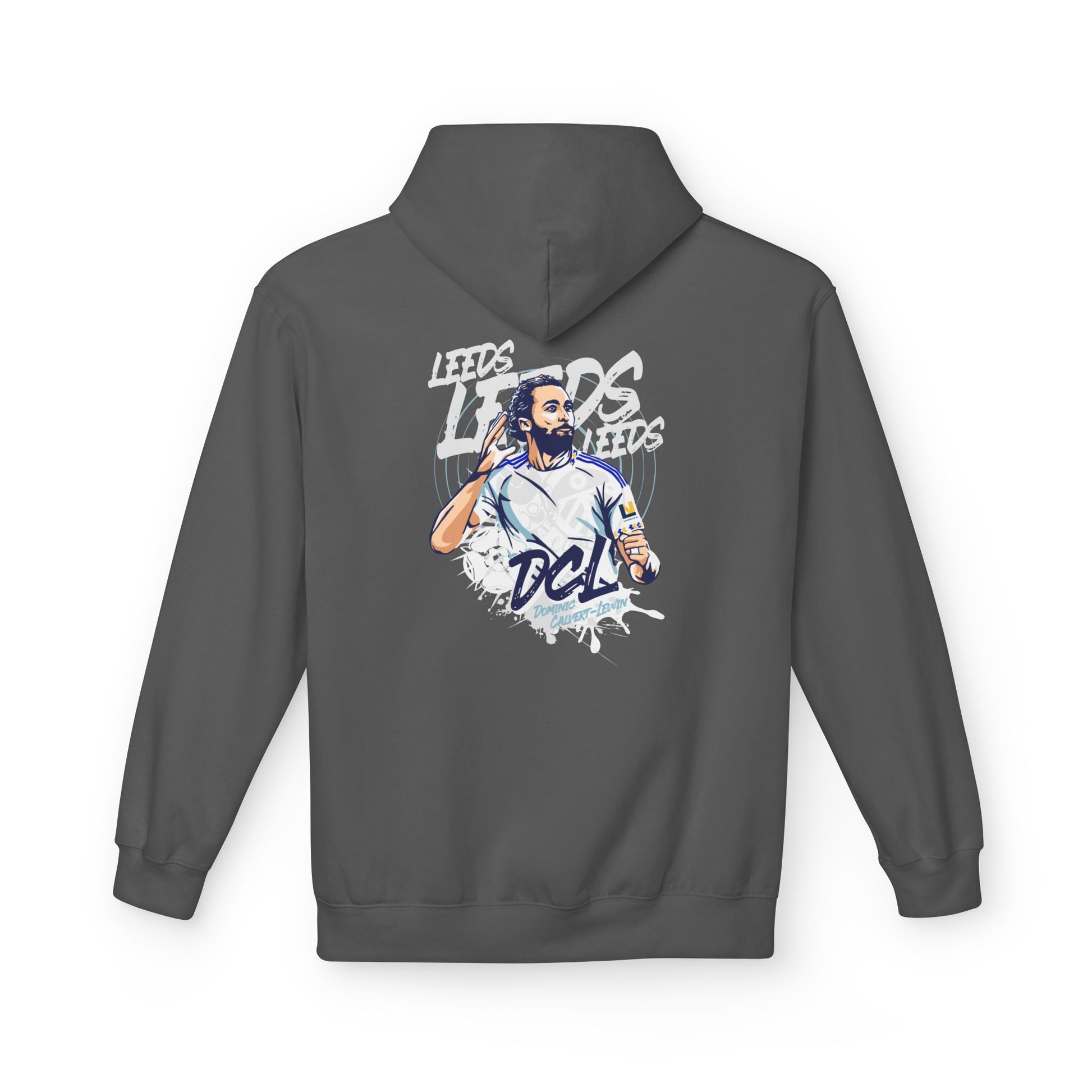 LUFC Softstyle Fleece Hoodie “LEEDS:  Dominic Calvert-Lewin” Midweight  Unisex - Lufcnews.co.uk