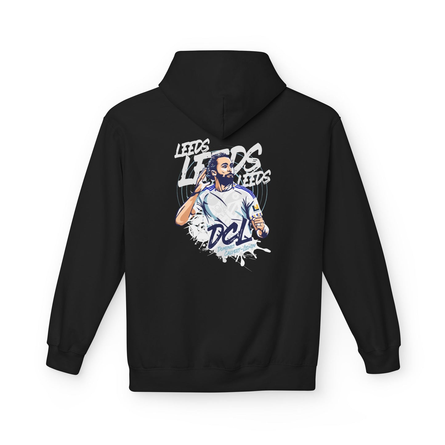 LUFC Softstyle Fleece Hoodie “LEEDS:  Dominic Calvert-Lewin” Midweight  Unisex - Lufcnews.co.uk