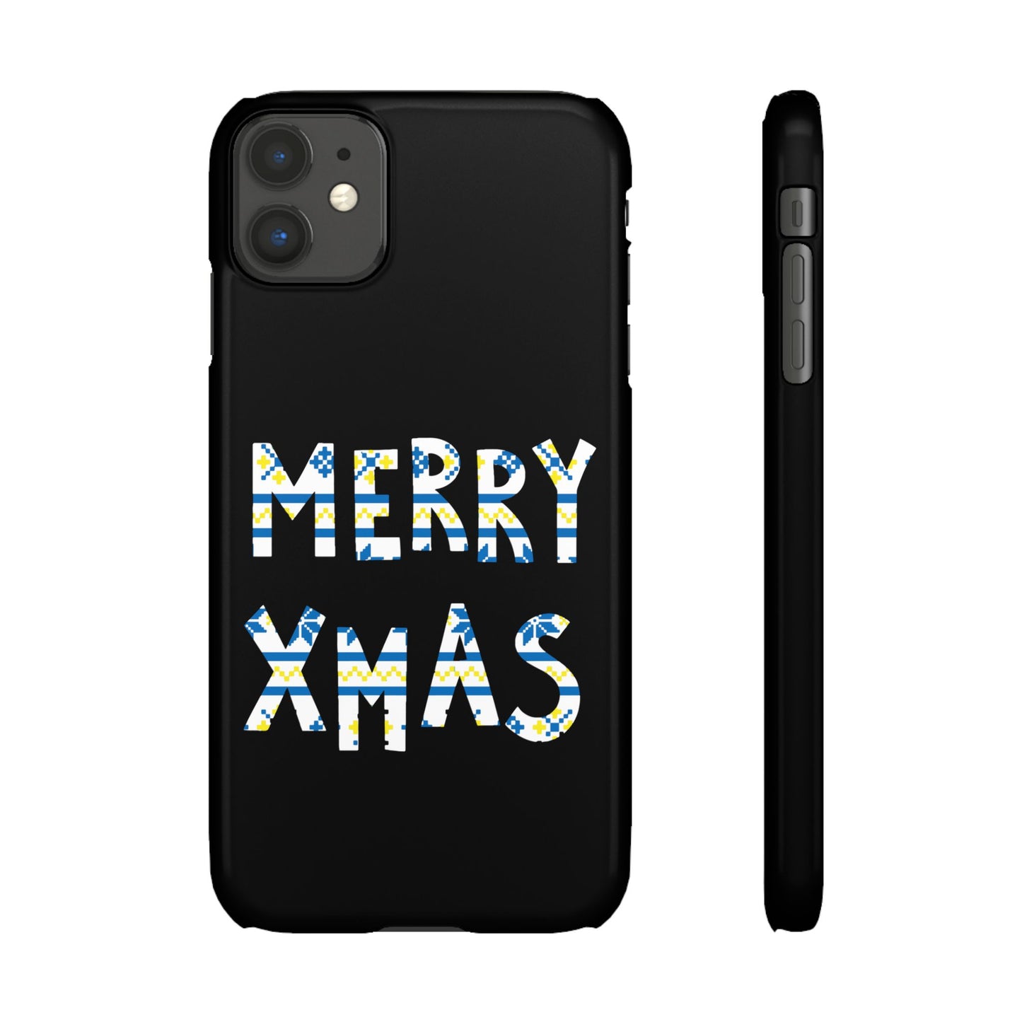 Leeds United "Merry Xmas" Blue &  Yellow Emblem Snap Case:  Christmas Edition