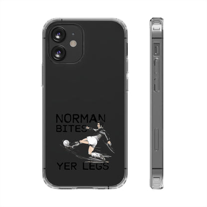 Leeds United Norman Bites 'YER  LEGS' Clear Impact-Resistant Case