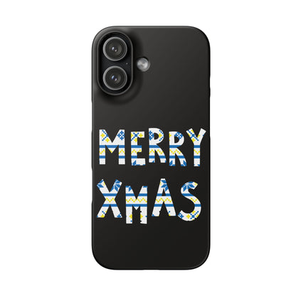 Leeds United "Merry Xmas" Blue &  Yellow Emblem Snap Case:  Christmas Edition