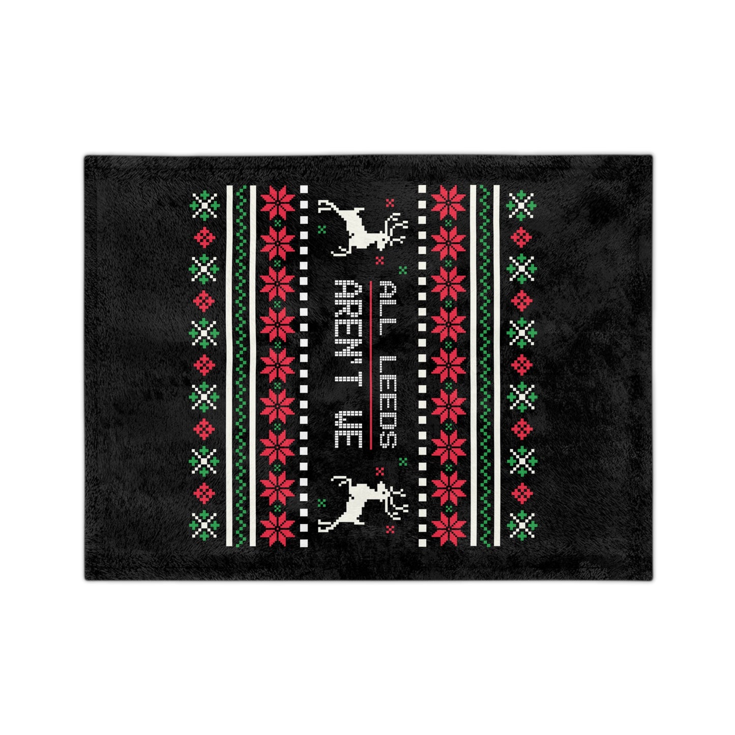 LUFC Christmas Velveteen Sports Blanket “ALL LEEDS AREN’T WE” Christmas Edition