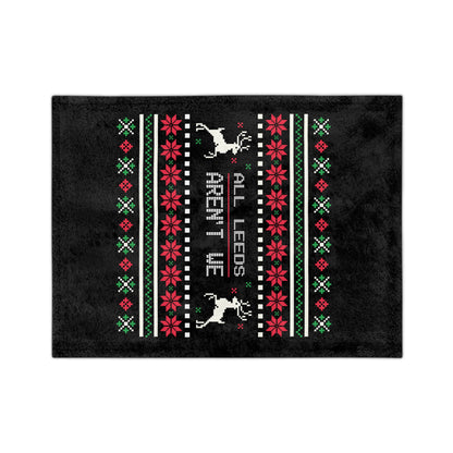 LUFC Christmas Velveteen Sports Blanket “ALL LEEDS AREN’T WE” Christmas Edition