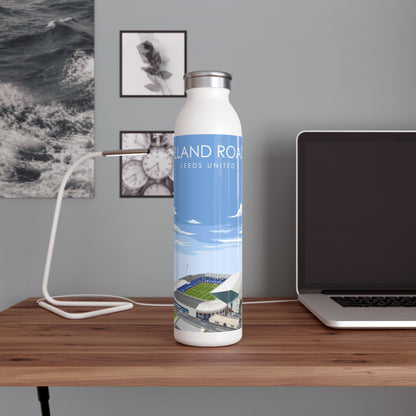 LUFC “Elland Road” Slim Insulated  Water Bottle: Sleek 20oz Travel Flask  for True Leeds Fans