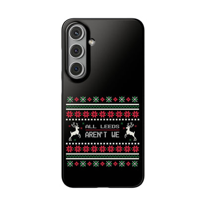 LUFC "All Leeds Aren't We" Red &  Green Emblem Snap Case: Christmas  Edition