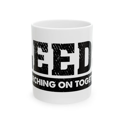 LUFC “Marching On Together” Quote  Mug
