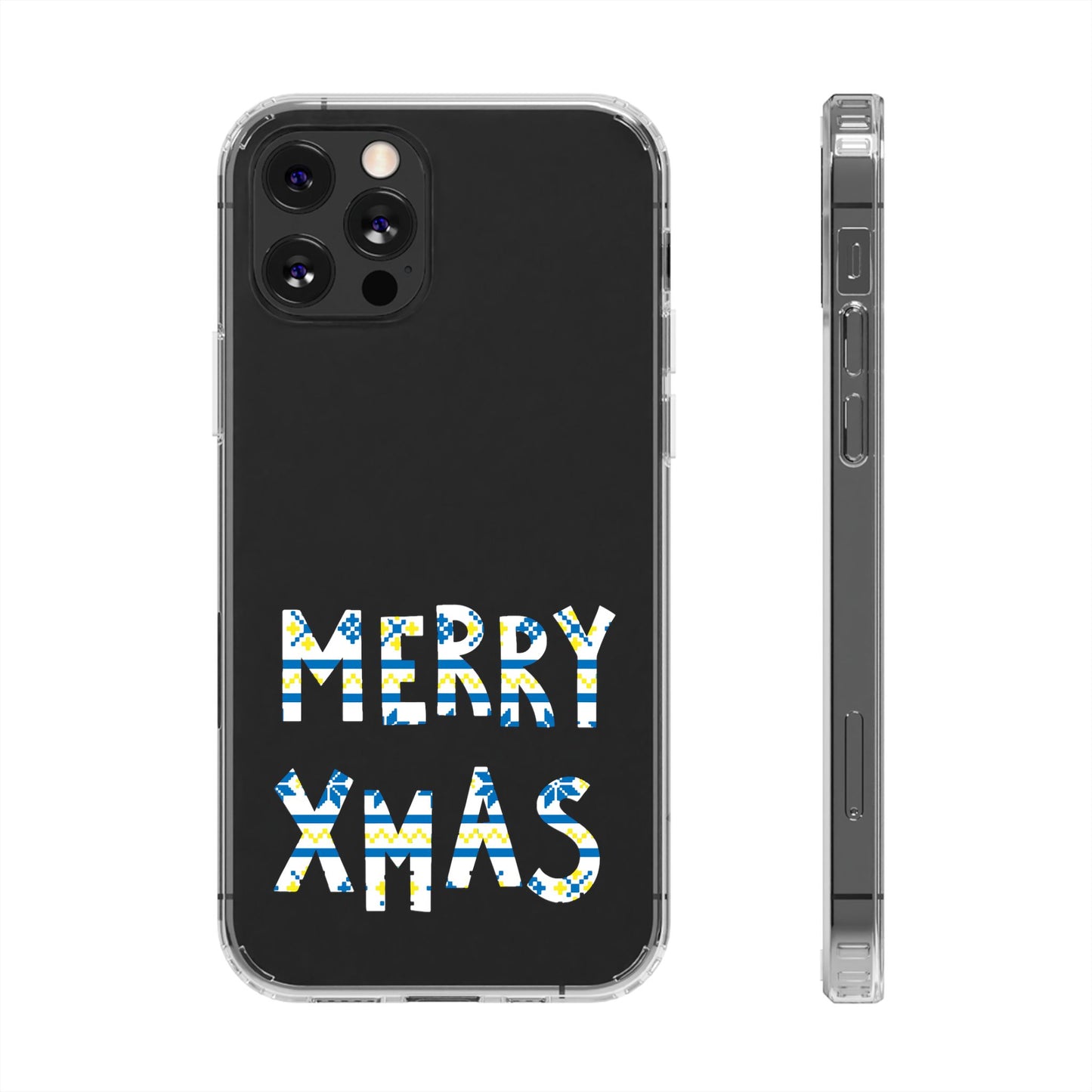 Leeds United "MERRY XMAS" Clear  Impact-Resistant Case: Christmas  Edition